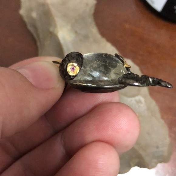 Artisan Snake inspired rutilated quartz pendant - Picture 3 of 7